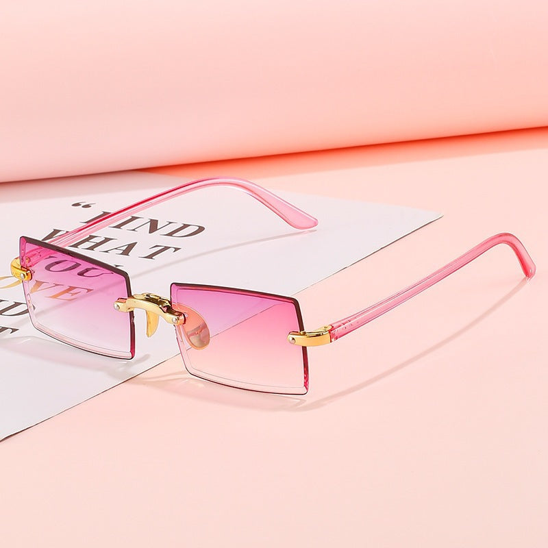Wholesale PC Frameless Cut Edge Square Gradient Sunglasses